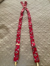 Santa Claus Red Christmas Suspenders Accessory Adult Size Adjustable
