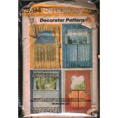 Vintage Simplicity 5494 Decorator Pattern Set of Curtains Valance Tier Swag CUT