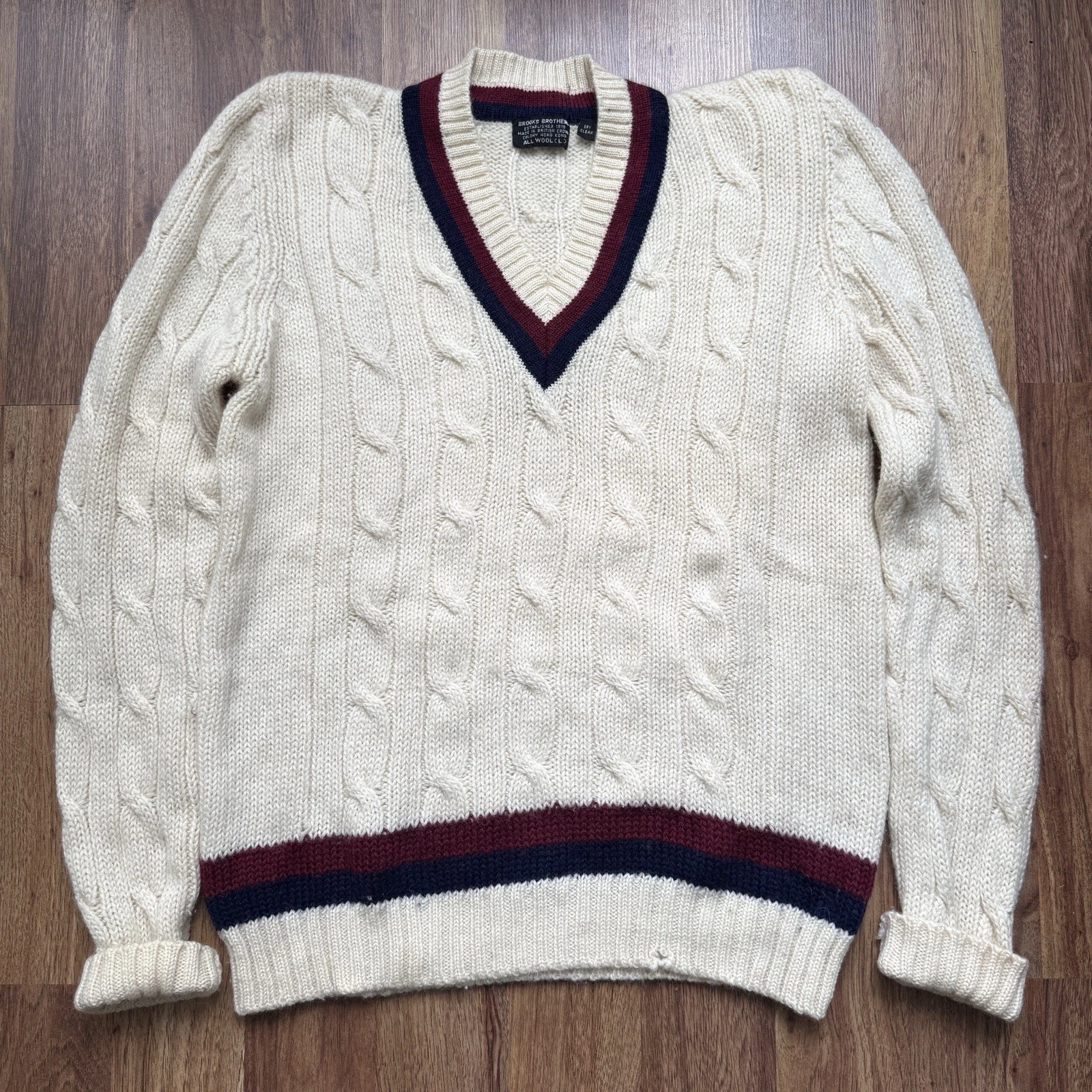 Vintage Brooks Brothers All Wool Cable Knit Tennis Sweater Men’s L
Opens in a new window or tab