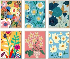 6 Pack Paint by Number for Adults-Paint by Numbers Kit for Adults Flowers, Flora