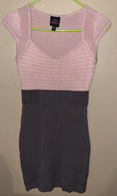 Bebe 2B Women s Rose & Brown Cap Sleeve Bodycon Dress - Size Small