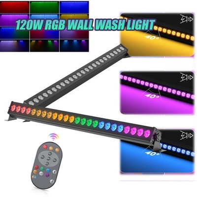 DJ Stage Light 24LED RGB Wall Washer Sound Control DMX Chase Effect Party Remote