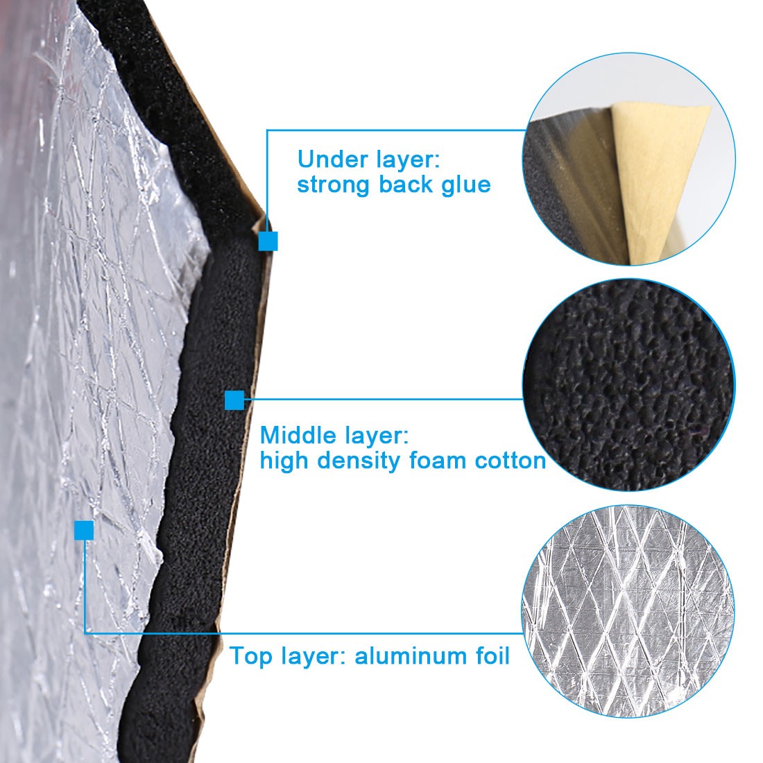 Isolant phonique voiture de 197 mil tapis de 152x100 cm