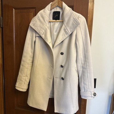 Jack. Women s Small Beige Double Breasted Coat High Collar Winter Jacket