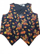 Basic Editions Womens Vest with Autumn Harvest Pattern