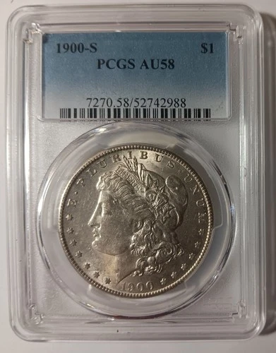 1900 S Morgan Dollar $1 - PCGS AU 58