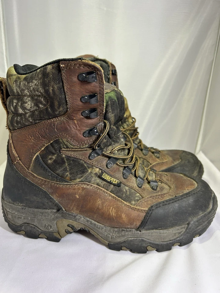 MENS ROCKY Gore-Tex 800g CAMO HUNTING WORK BOOTS SIZE 9M WATERPROOF INSULATED 73 - Image 2 of 4