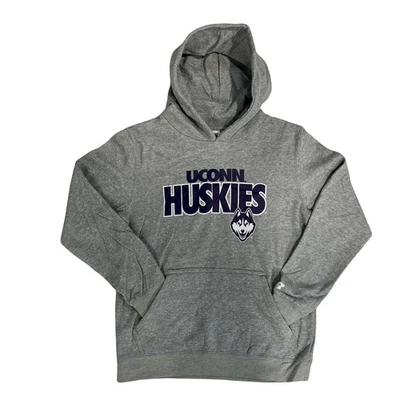 UConn Huskies Youth Gray Fleece Hoodie by Russell Sports - Sizes SM-XL
