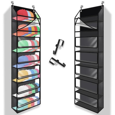 7-layer large capacity Hat Organizer, Hat Rack for Door With Dust Cover, Adju...