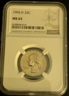 1994 D Washington Quarter NGC-CERTIFIED MS65
