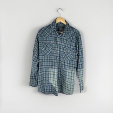 Rock Creek Ranch Men s Long Sleeve Pearl Snap Plaid Shirt Size LT 16-16.5