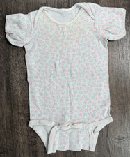 Baby Girl Clothes Vintage Carter's 0-3 Month Pink Flower Bodysuit