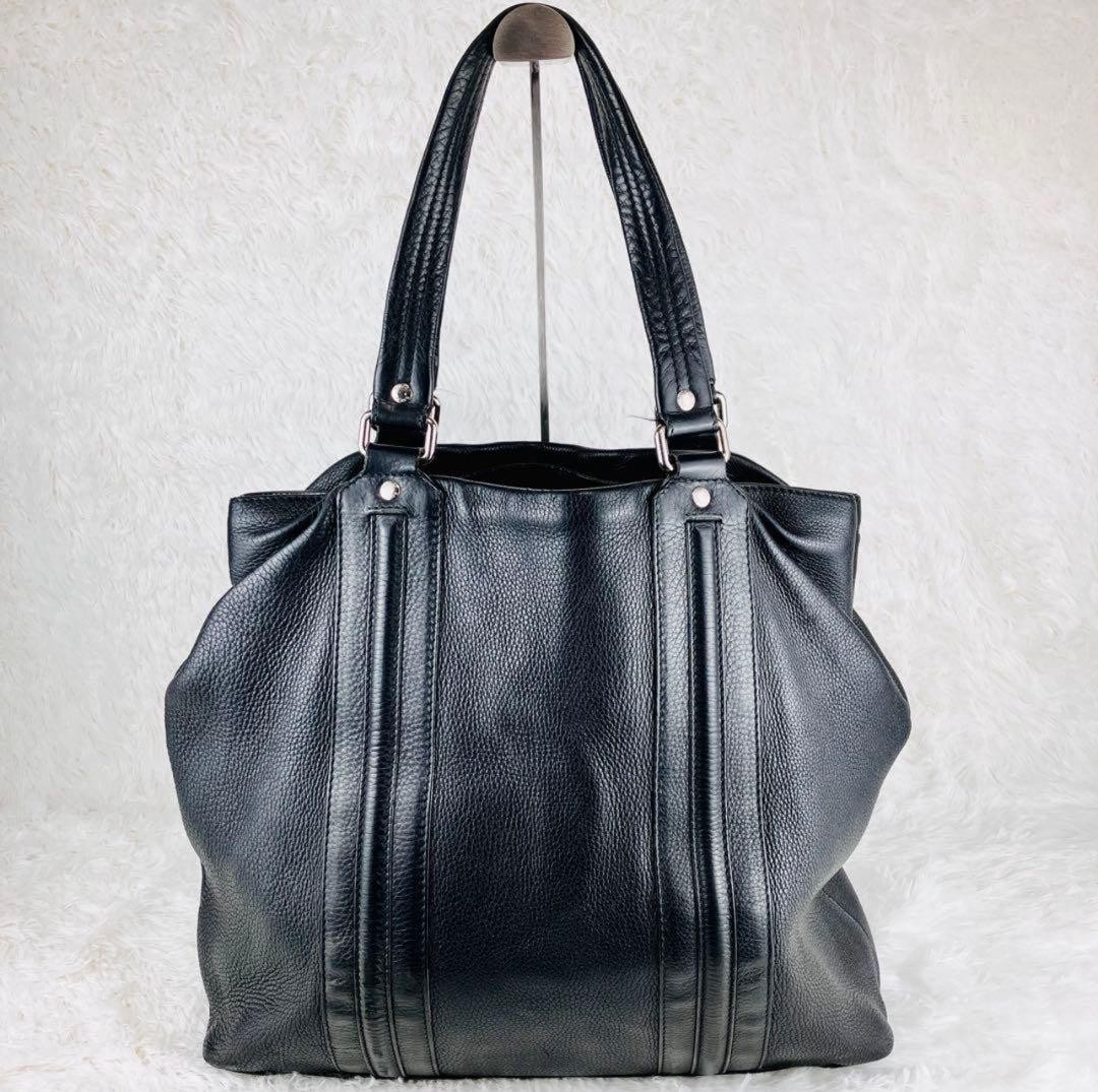 GUCCI Leather Tote Bag Cellarius Black Authentic Women's Fashion thumbnail 4
