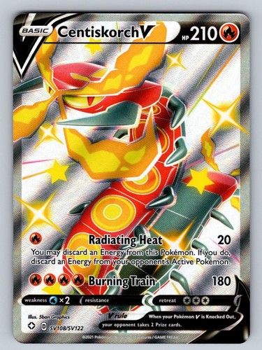 Centiskorch V SV108/SV122 NM/M Holo Shining Fates Shiny Vault Pokemon T02147