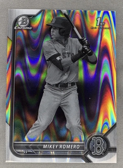 2022 Bowman Draft Mikey Romero #BDC-42 Black White RayWave Refractor 1st Red Sox