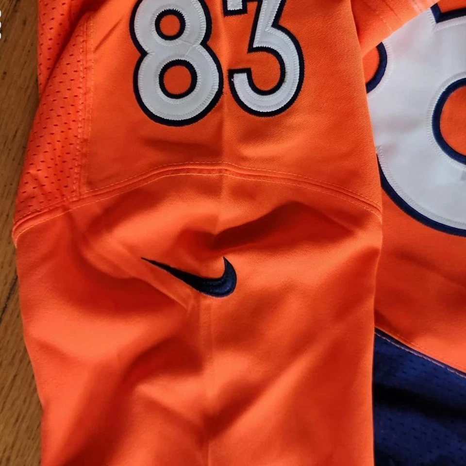 Camiseta Nike Wes Welker On Field NFL Denver Broncos #83 Talla 52 Naranja Azul Foto 3 de 4