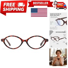 Blue Light Blocking Glasses Women, Trendy Round Anti Eyestrain UV Glare TV Ph...