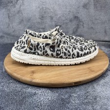 Hey Dude Wendy Woven Cheetah Grey Shoes Womens Size 8 Slip On Casual 121413091
