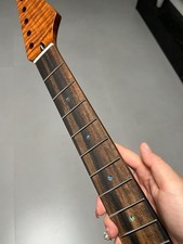 AAAAA Ebony Jumbo Stainless steel 22fret Roasted flame maple Guitar Neck 12in.