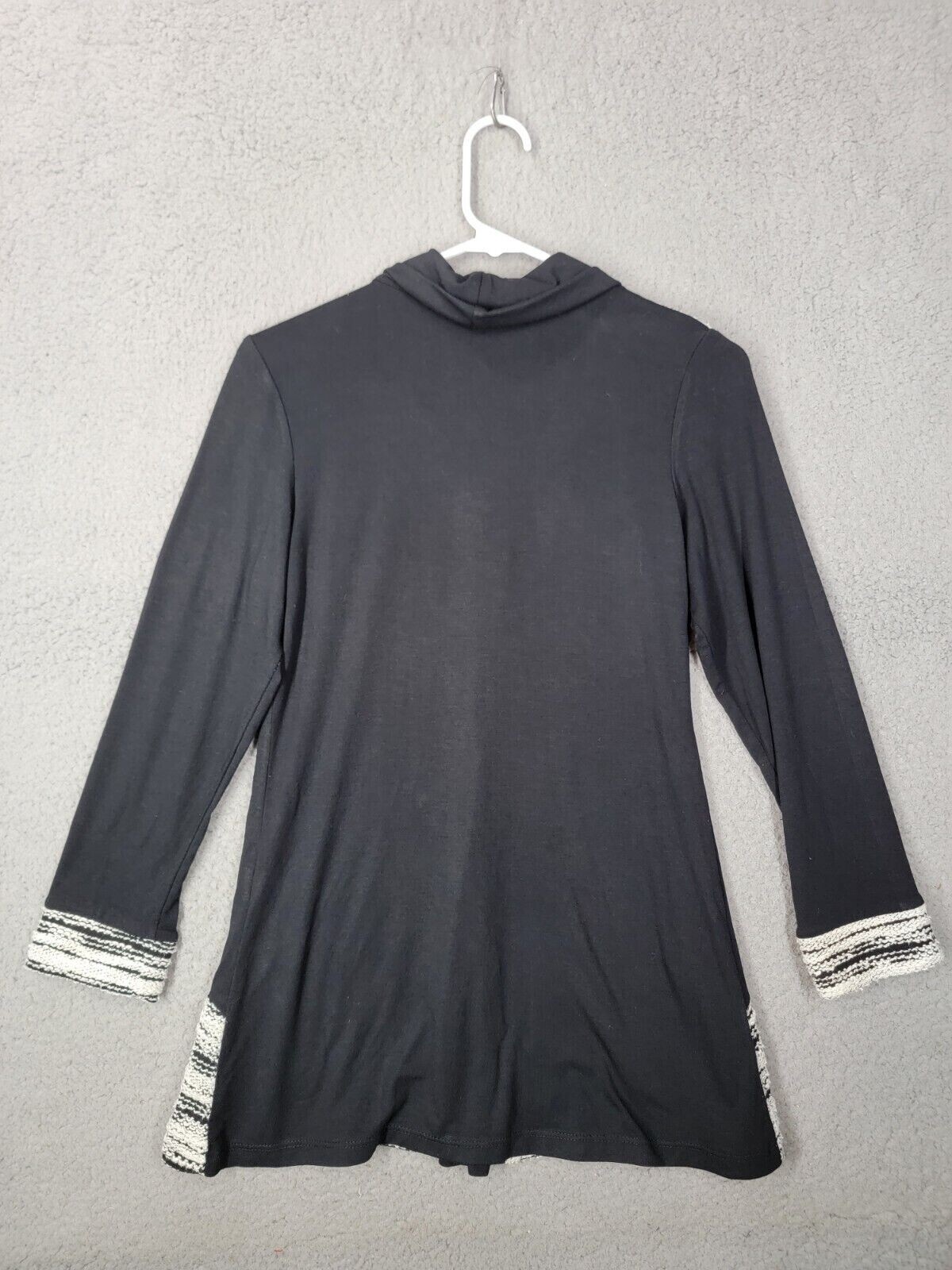 Boho Top Small Patchwork Tunic Black Grey Zip Acc… - image 8