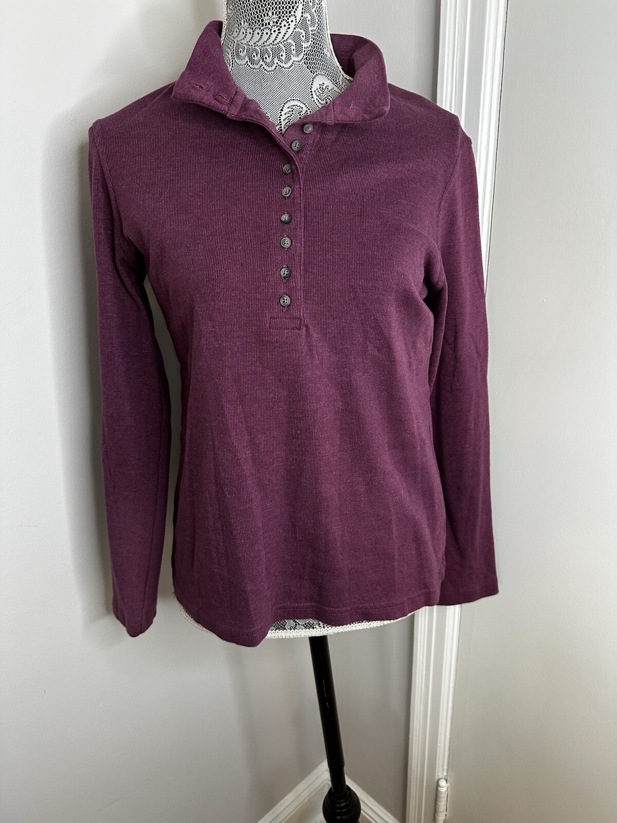 Women’s Pink/ Purple Natural Reflections Henley Pullover. Soft. Cotton Blend. SP