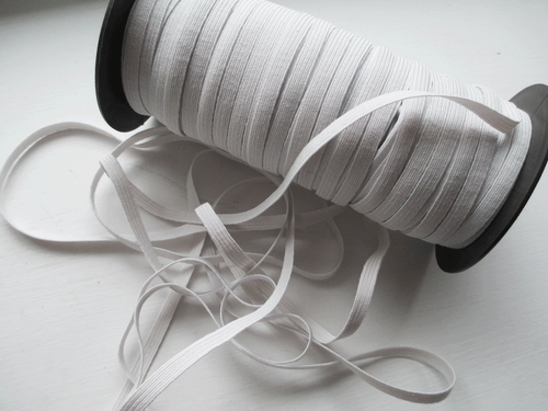 FIVE YARDS of WHITE Flat Braided Elastic Band 1/4" w - Picture 2 of 2