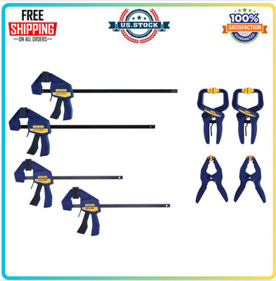 IRWIN QUICK-GRIP Clamps for Woodworking, Quick Release Triggers, 6 Inch, 8 Piece