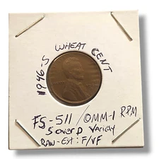 1946-S Over D Lincoln Wheat Cent – FS-511 OMM-1 RPM Variety Error – S/D Mintmark