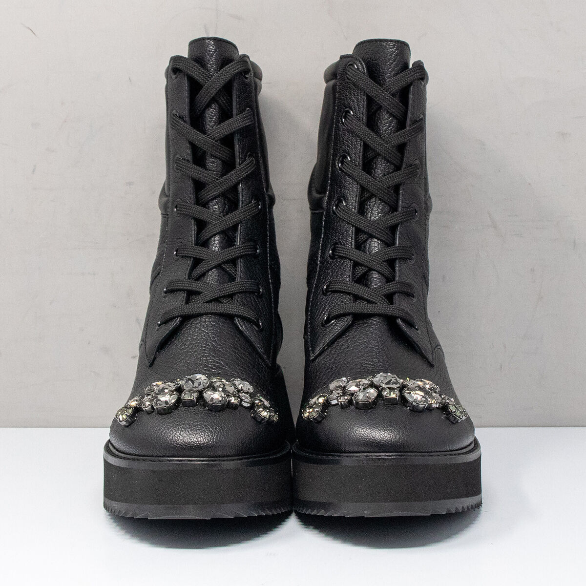 Jimmy Choo Hadley Flat Black Diamond Boots Size 36.5 EU Jimmy Choo Hadley Flat Black Diamond Boots Size 36.5 EU