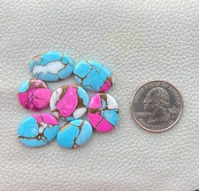 7 Piece Natural Cotton Candy Kingman Turquoise Mix Cabochon Gemstone 57 Ct F0 20