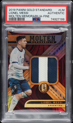 2019 PANINI GOLD STANDARD MOLTEN FINE LIONEL MESSI PATCH /5 #MM-LM PSA AUTH