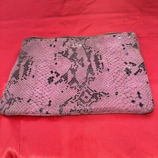 AUTHENTIC BIBA Pink and Black faux crocodile skin Makeup/Wash Bag