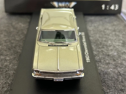 NEO 1/43 Chevrolet Nova SS 1963 modelos de resina colección de autos--dorado/verde - Imagen 8 de 15