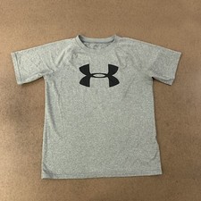 Under Armour Youth Size Large LOOSE Gray Short Sleeve Athletic T Shirt