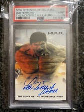2008 Incredible Hulk Archives LOU FERRIGNO On Card Auto w/ Inscription PSA 9