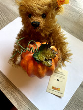 Rare Steiff Mohair Limited Edition Harvest Pumpkin Jointed Teddy Bear