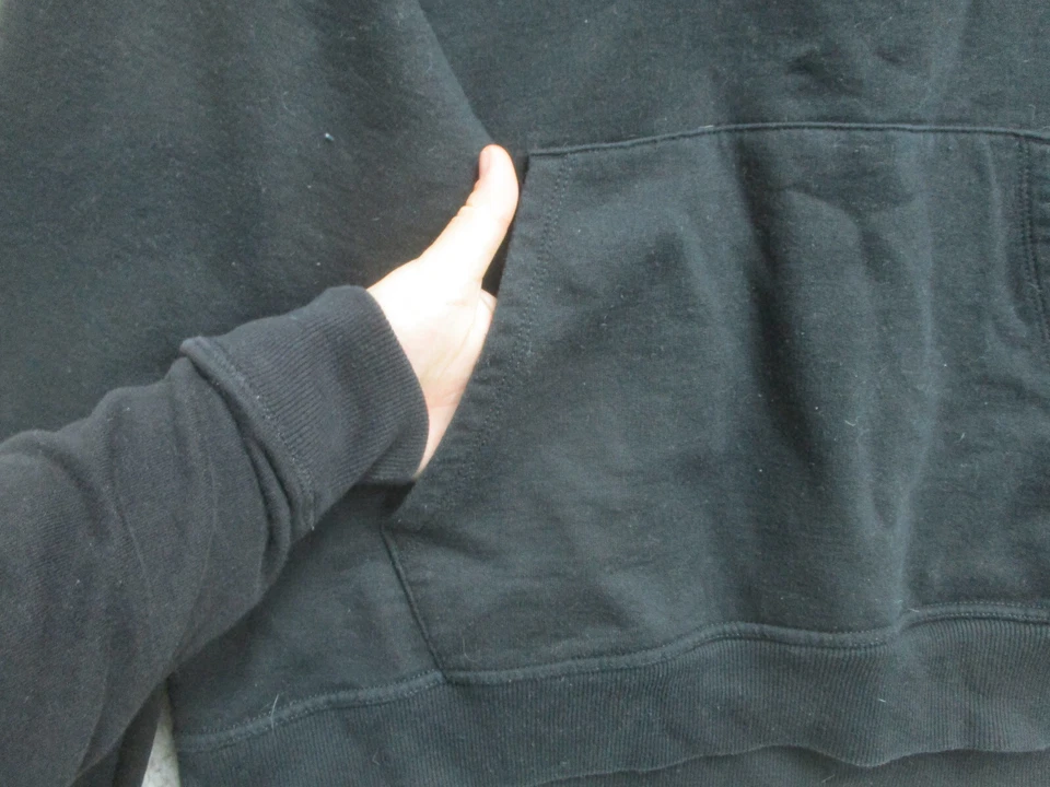 Champion Suéter Extra Grande Adulto Negro Sudadera con Capucha Pullover Bolsillos Logo Mujer XL Foto 4 de 4