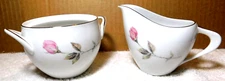 Style House Fine China~"Dawn Rose" Japan 1950's Cream & Sugar (No Lid) 2Pc.