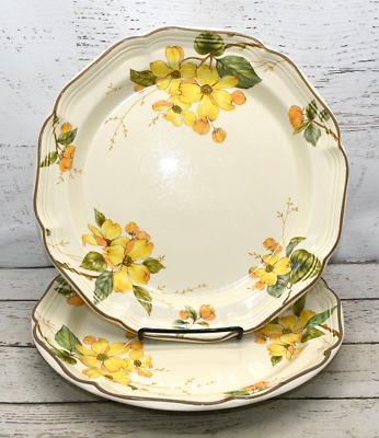 Mikasa Heritage Goldwood F 2001 Yellow Flower 10 3/4” Dinner