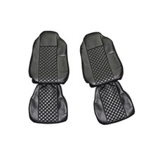 Seat Covers Black Eco-Leather for Iveco Stralis 460 2006 - 10 Driver + Passenger