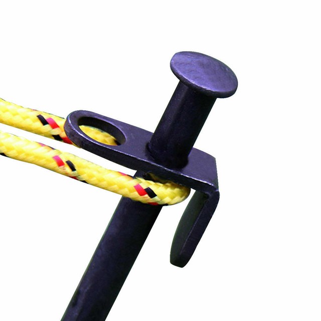 10PCS Heavy Duty 8" Steel Pegs Solid Camping Trip Tent Ground Stakes