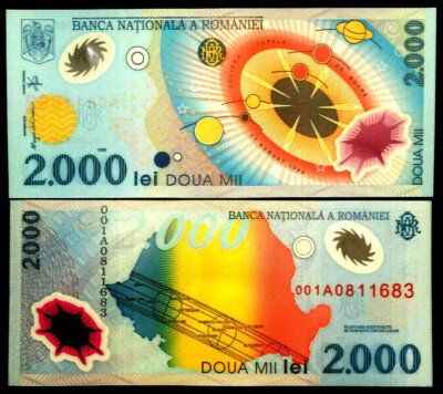 Romania 2000 Lei 1999 Banknote World PolymerPaper Money UNC Currency Bill Note
