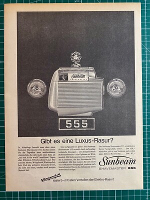 Sunbeam Shavemaster Luxus Rasur 555 Original 1963 Vintage Advert Werbung Reklame