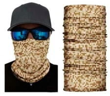 Neck Gaiter Face Mask Fishing Sun Headwear Protection Desert Digital Camo
