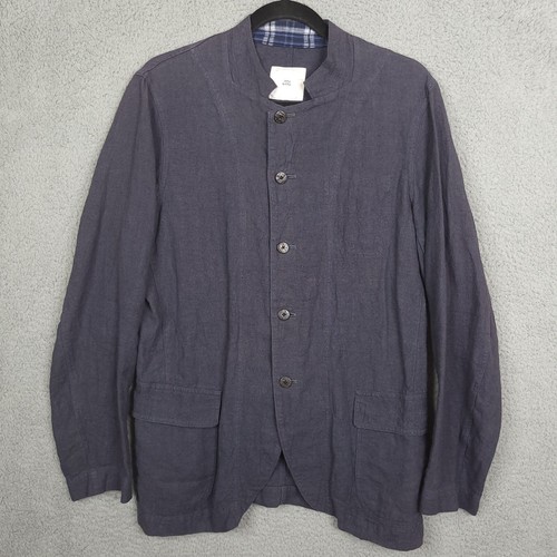 ITTY BITTY Men's Dark Gray 100% Linen Non-lining button up blazer Size 2 - Picture 1 of 7