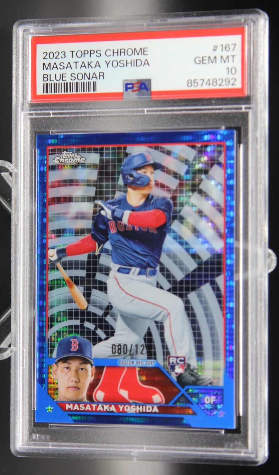 Masataka Yoshida - 2023 Topps Chrome #/125 Blue Sonar #167 RC - PSA 10 [Pop: 6]