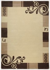 Natur-Teppich aus 100% Wolle; Nepal Design | Hawai | Wohnzimmer Teppich