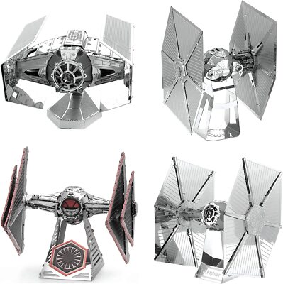SET of 4 Fascinations Metal Earth Star Wars TIE FIGHTER 3D Laser Cut Model Kits