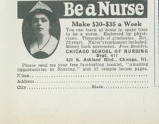 1928 Chicago School of Nursing Be A Nurse Learn At Home Vintage Print Ad PR3