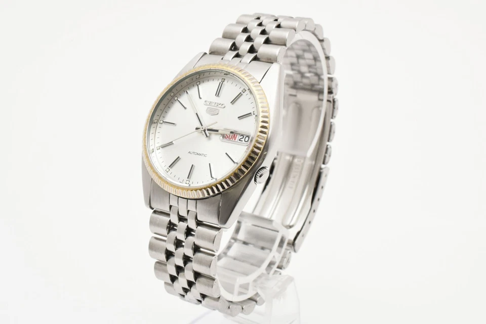 [EXCELLENT+5] SEIKO 5 7S26-3110 Silver Day Date Automatic Men's Watch From JAPAN - Image 4 of 4